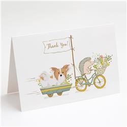Papillon Red & White Greeting Cards & Envelopes - Pack of 8