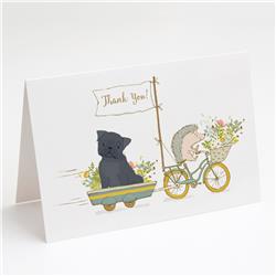 Pug Black Greeting Cards & Envelopes - Pack of 8