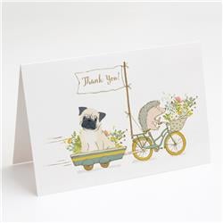Pug Fawn Greeting Cards & Envelopes - Pack of 8