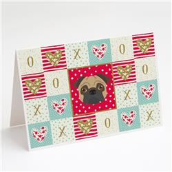 Pug Love Greeting Cards & Envelopes - Pack of 8