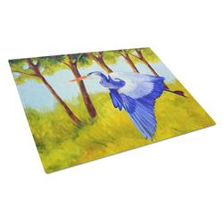 Fyling Heron by Ferris Hotard Glass Cutting Board - Large