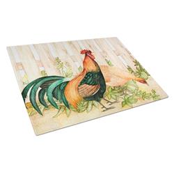 Chicken & Rooster by Ferris Hotard Glass Cutting Board - Large