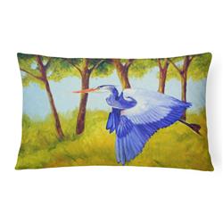 Fyling Heron by Ferris Hotard Canvas Fabric Decorative Pillow