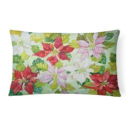 Poinsettias by Ferris Hotard Canvas Fabric Decorative Pillow