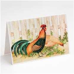 Chicken & Rooster by Ferris Hotard Greeting Cards & Envelopes - Pack of 8