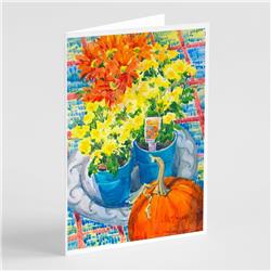 Picture of Carolines Treasures 6005GCA7P Flower Mums Greeting Cards & Envelopes - Pack of 8