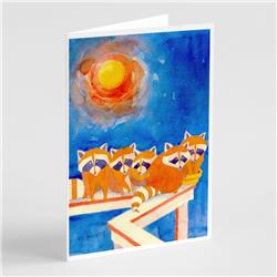 Picture of Carolines Treasures 6009GCA7P Raccoons on the Railing Greeting Cards & Envelopes - Pack of 8