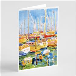 Picture of Carolines Treasures 6019GCA7P Boats At the Harbour Greeting Cards & Envelopes - Pack of 8