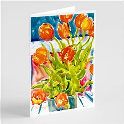Picture of Carolines Treasures 6025GCA7P Flowers Tulips Greeting Cards & Envelopes - Pack of 8