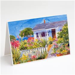 Picture of Carolines Treasures 6034GCA7P Seaside Beach Cottage Greeting Cards & Envelopes - Pack of 8