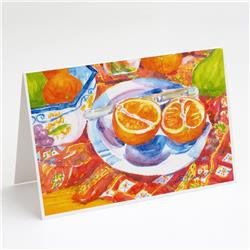 Picture of Carolines Treasures 6035GCA7P Florida Oranges Sliced for Breakfast Greeting Cards & Envelopes - Pack of 8