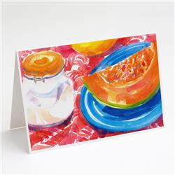 Picture of Carolines Treasures 6036GCA7P A Slice of Cantelope Greeting Cards & Envelopes - Pack of 8