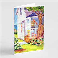 Picture of Carolines Treasures 6040GCA7P White Cottage At the Beach Greeting Cards & Envelopes - Pack of 8