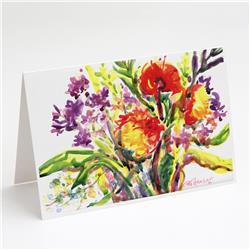 Picture of Carolines Treasures 6042GCA7P Flower Greeting Cards & Envelopes - Pack of 8