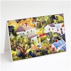 Picture of Carolines Treasures 6046GCA7P Houses Greeting Cards & Envelopes - Pack of 8