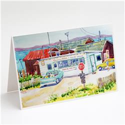Picture of Carolines Treasures 6054GCA7P Seafood Shack for Fresh Shrimp Greeting Cards & Envelopes - Pack of 8