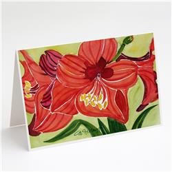 Picture of Carolines Treasures 6055GCA7P Flower Amaryllis Greeting Cards & Envelopes - Pack of 8