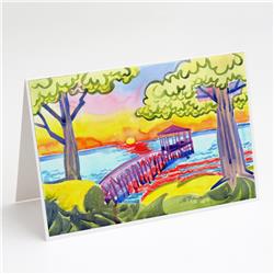 Picture of Carolines Treasures 6060GCA7P Dock At the Pier Greeting Cards & Envelopes - Pack of 8