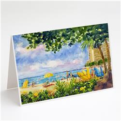 Picture of Carolines Treasures 6065GCA7P Beach Resort View From the Condo Greeting Cards & Envelopes - Pack of 8