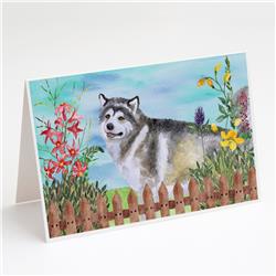 Alaskan Malamute Spring Greeting Cards & Envelopes - Pack of 8