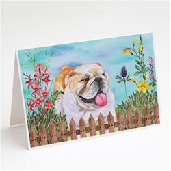 English Bulldog Spring Greeting Cards & Envelopes - Pack of 8