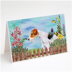 Fox Terrier Spring Greeting Cards & Envelopes - Pack of 8