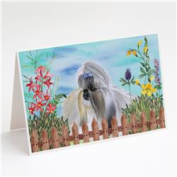 Shih TZU Spring Greeting Cards & Envelopes - Pack of 8