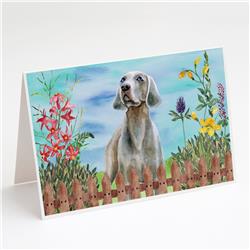 Weimaraner Spring Greeting Cards & Envelopes - Pack of 8