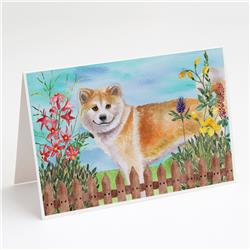 Shiba Inu Spring Greeting Cards & Envelopes - Pack of 8