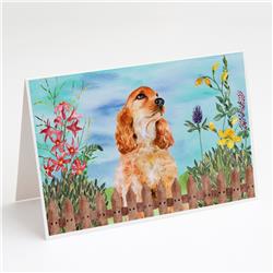 Cocker Spaniel Spring Greeting Cards & Envelopes - Pack of 8