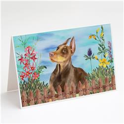 Doberman Pinscher Spring Greeting Cards & Envelopes - Pack of 8