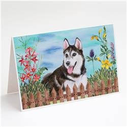 Siberian Husky No.2 Spring Greeting Cards & Envelopes - Pack of 8