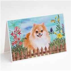 Pomeranian No.2 Spring Greeting Cards & Envelopes - Pack of 8