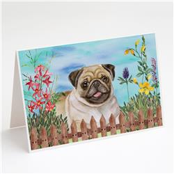 Fawn Pug Spring Greeting Cards & Envelopes - Pack of 8