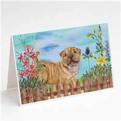 Shar Pei Puppy Spring Greeting Cards & Envelopes - Pack of 8