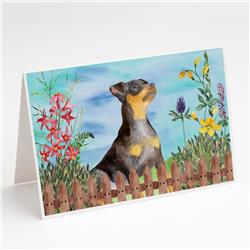 Miniature Pinscher No.2 Spring Greeting Cards & Envelopes - Pack of 8
