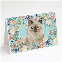 Ragdoll Spring Flowers Greeting Cards & Envelopes - Pack of 8
