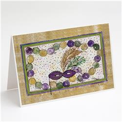 Mardi Gras Beads Greeting Cards & Envelopes - Pack of 8