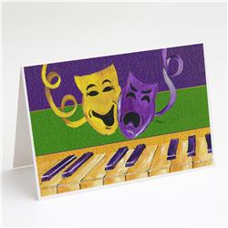 Mardi Gras Comedy & Tragedy Greeting Cards & Envelopes - Pack of 8