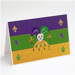 Mardi Gras Jester Greeting Cards & Envelopes - Pack of 8