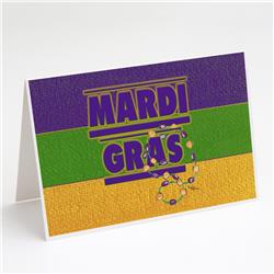 Mardi Gras with Beads Greeting Cards & Envelopes - Pack of 8