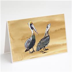 Pelican Sandy Beach Greeting Cards & Envelopes - Pack of 8