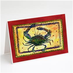 Blue Crab Rope Border Greeting Cards & Envelopes - Pack of 8