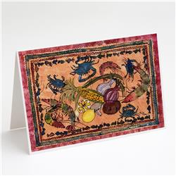 Crab Boil Maroon Greeting Cards & Envelopes - Pack of 8