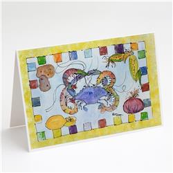Crab Yellow Greeting Cards & Envelopes - Pack of 8