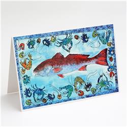 Red Fish Greeting Cards & Envelopes - Pack of 8