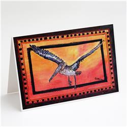 Pelican Orange Sky Greeting Cards & Envelopes - Pack of 8