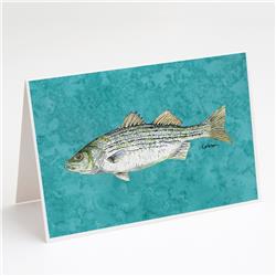 Striped Bass Fish Greeting Cards & Envelopes - Pack of 8