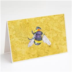 Bee on Yellow Greeting Cards & Envelopes - Pack of 8