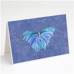 Butterfly on Slate Blue Greeting Cards & Envelopes - Pack of 8